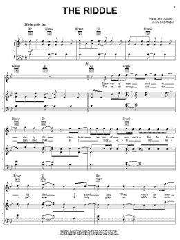page one of The Riddle (Piano, Vocal & Guitar Chords (Right-Hand Melody))