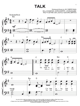 page one of Talk (Big Note Piano)