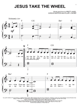 page one of Jesus Take The Wheel (Big Note Piano)