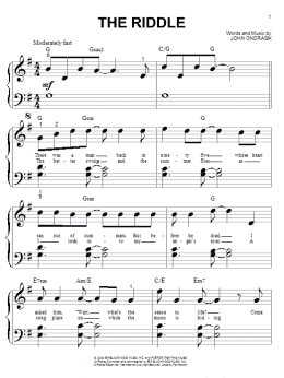 page one of The Riddle (Big Note Piano)