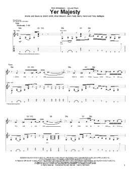page one of Yer Majesty (Guitar Tab)