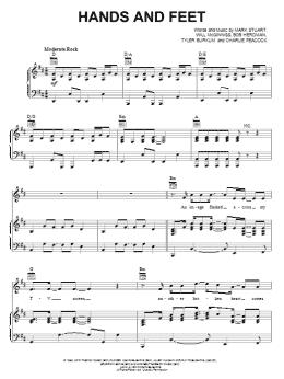 page one of Hands And Feet (Piano, Vocal & Guitar Chords (Right-Hand Melody))