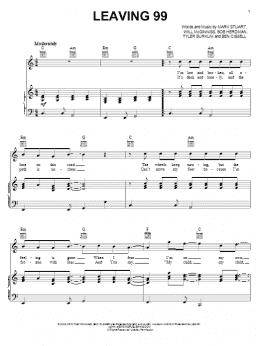 page one of Leaving 99 (Piano, Vocal & Guitar Chords (Right-Hand Melody))
