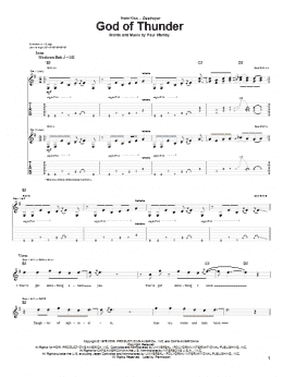 page one of God Of Thunder (Guitar Tab)
