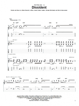 page one of Dissident (Guitar Tab)