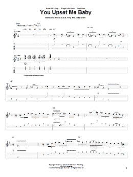 page one of You Upset Me Baby (Guitar Tab)