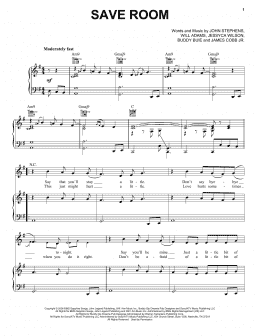 page one of Save Room (Piano, Vocal & Guitar Chords (Right-Hand Melody))