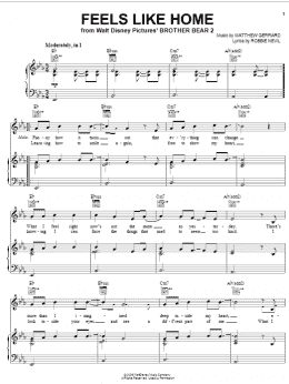 page one of Feels Like Home (Piano, Vocal & Guitar Chords (Right-Hand Melody))