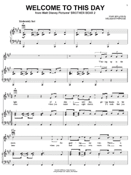 page one of Welcome To This Day (Piano, Vocal & Guitar Chords (Right-Hand Melody))