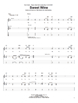 page one of Sweet Wine (Guitar Tab)