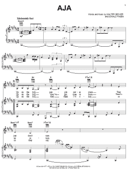 page one of Aja (Piano, Vocal & Guitar Chords (Right-Hand Melody))