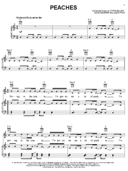 page one of Peaches (Piano, Vocal & Guitar Chords (Right-Hand Melody))
