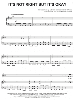 page one of It's Not Right But It's Okay (Piano, Vocal & Guitar Chords (Right-Hand Melody))