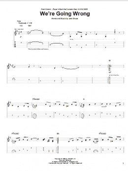 page one of We're Going Wrong (Guitar Tab)