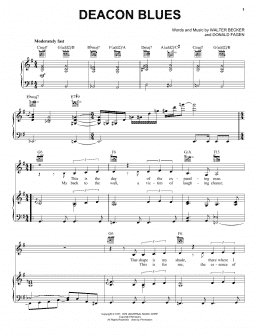 page one of Deacon Blues (Piano, Vocal & Guitar Chords (Right-Hand Melody))