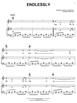 page one of Endlessly (Piano, Vocal & Guitar Chords (Right-Hand Melody))
