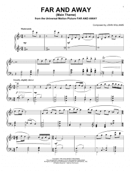 page one of Far And Away (Main Theme) (Piano Solo)