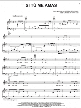 page one of Si Tu Me Amas (Piano, Vocal & Guitar Chords (Right-Hand Melody))