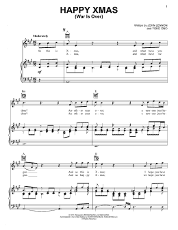 page one of Happy Xmas (War Is Over) (Piano, Vocal & Guitar Chords (Right-Hand Melody))