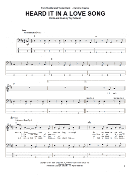 page one of Heard It In A Love Song (Bass Guitar Tab)