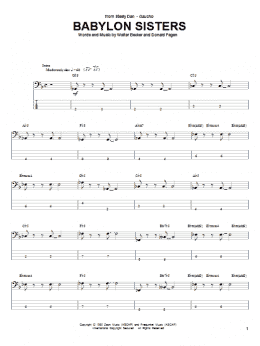 page one of Babylon Sisters (Bass Guitar Tab)