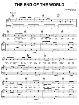 page one of The End Of The World (Piano, Vocal & Guitar Chords (Right-Hand Melody))