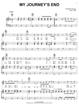 page one of My Journey's End (Piano, Vocal & Guitar Chords (Right-Hand Melody))
