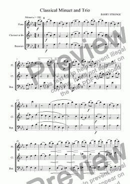 page one of Classical Minuet and Trio