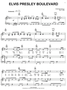 page one of Elvis Presley Boulevard (Piano, Vocal & Guitar Chords (Right-Hand Melody))