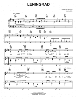 page one of Leningrad (Piano, Vocal & Guitar Chords (Right-Hand Melody))