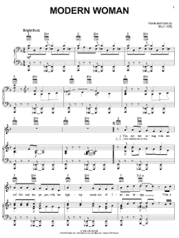 page one of Modern Woman (Piano, Vocal & Guitar Chords (Right-Hand Melody))