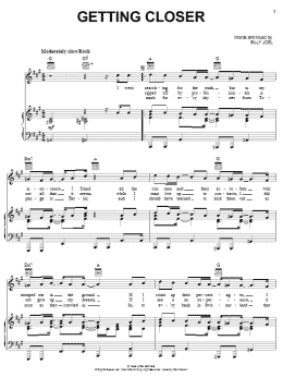 page one of Getting Closer (Piano, Vocal & Guitar Chords (Right-Hand Melody))