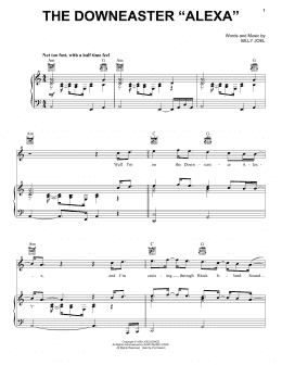 page one of The Downeaster "Alexa" (Piano, Vocal & Guitar Chords (Right-Hand Melody))