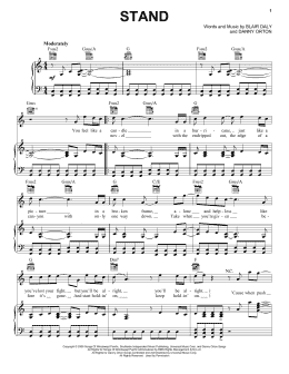 page one of Stand (Piano, Vocal & Guitar Chords (Right-Hand Melody))