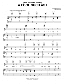 page one of (Now And Then There's) A Fool Such As I (Piano, Vocal & Guitar Chords (Right-Hand Melody))