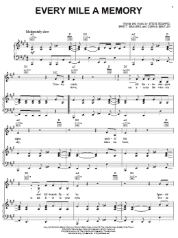 page one of Every Mile A Memory (Piano, Vocal & Guitar Chords (Right-Hand Melody))