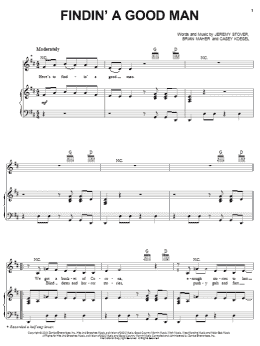 page one of Findin' A Good Man (Piano, Vocal & Guitar Chords (Right-Hand Melody))