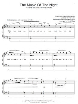page one of The Music Of The Night (from The Phantom Of The Opera) (Educational Piano)