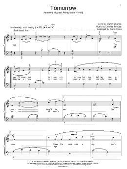 page one of Tomorrow (Educational Piano)