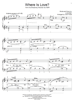 page one of Where Is Love? (Educational Piano)