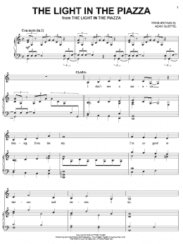 page one of The Light In The Piazza (Piano, Vocal & Guitar Chords (Right-Hand Melody))