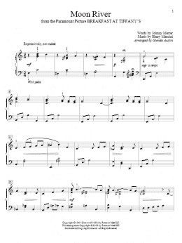 page one of Moon River (Educational Piano)