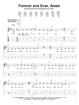 page one of Forever And Ever, Amen (Easy Guitar Tab)