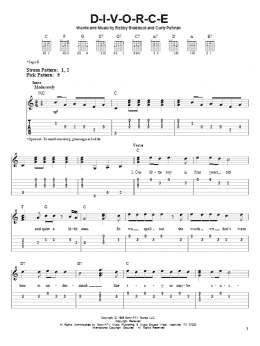 page one of D-I-V-O-R-C-E (Easy Guitar Tab)