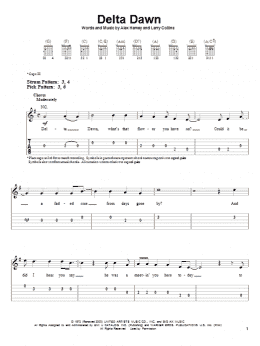 page one of Delta Dawn (Easy Guitar Tab)