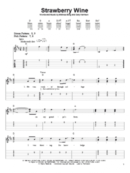 page one of Strawberry Wine (Easy Guitar Tab)