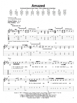 page one of Amazed (Easy Guitar Tab)