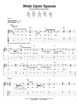 page one of Wide Open Spaces (Easy Guitar Tab)