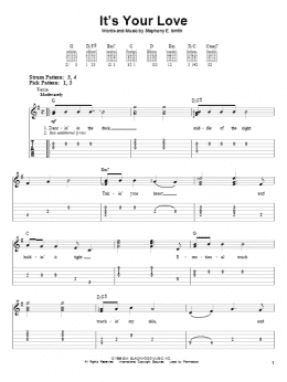 page one of It's Your Love (Easy Guitar Tab)