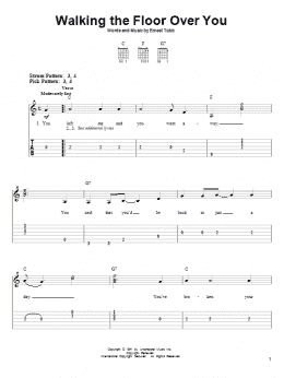 page one of Walking The Floor Over You (Easy Guitar Tab)